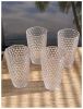 Designer Acrylic Diamond Cut Clear Drinking Glasses Hi Ball Set of 4 (19oz), Premium Quality Unbreakable Stemless Acrylic Drinking Glasses for All Pur