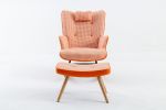35.5 inch Rocking Chair, Soft Houndstooth Fabric Leather Fabric Rocking Chair for Nursery, Comfy Wingback Glider Rocker with Safe Solid Wood Base for