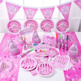 Birthday Party Supplies Birthday Disposable Tableware Dream Girl Theme Suit Prom Decoration Supplies (Option: Invitation card pack of 6)