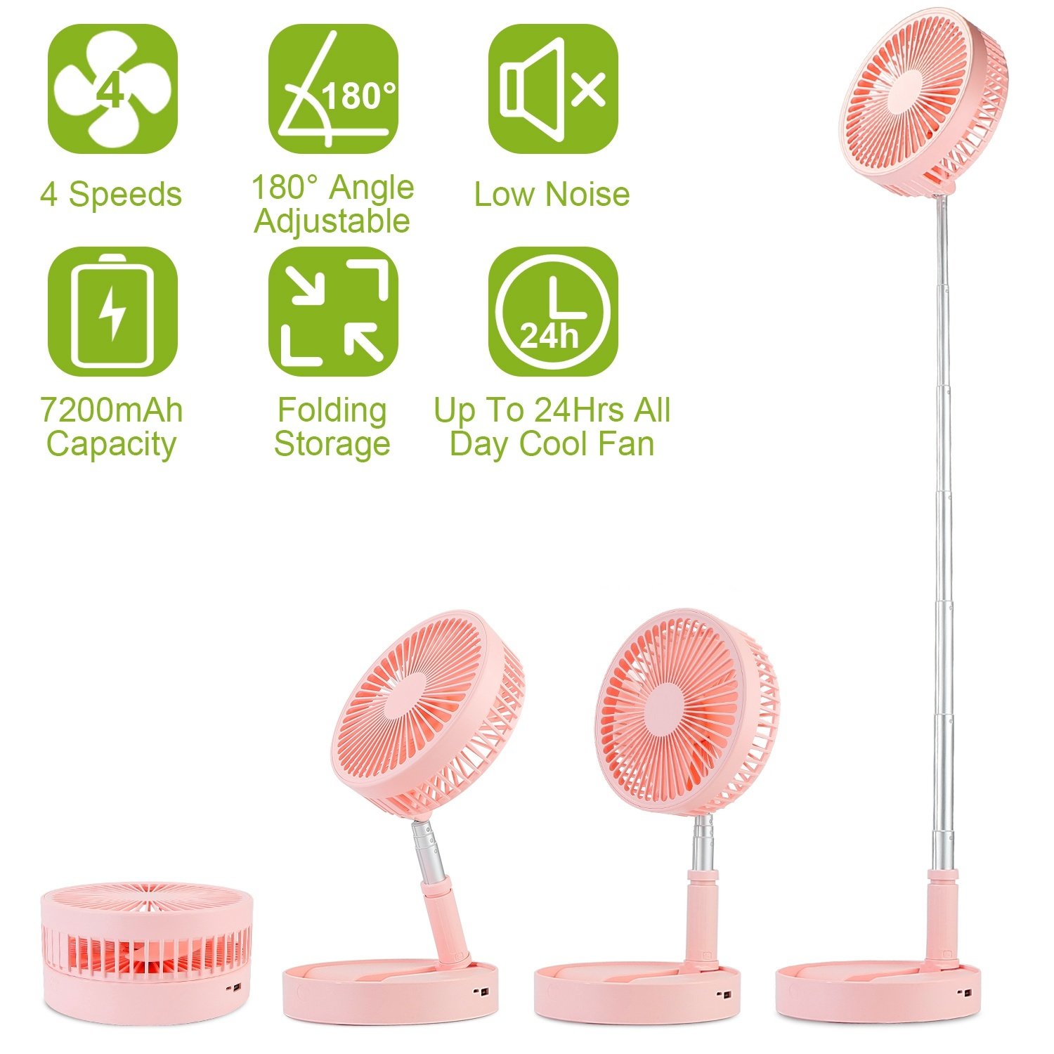 Portable Folding Desk Table Fan Quiet USB Rechargeable Telescopic Standing Floor Fan Portable Folding Desk Table Fan Quiet USB Rechargeable Telescopic Standing Floor Fan